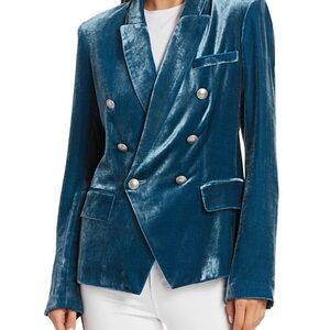 ISO L'AGENCE Velvet Double-Breasted Teal Blazer Sz 6 or 8